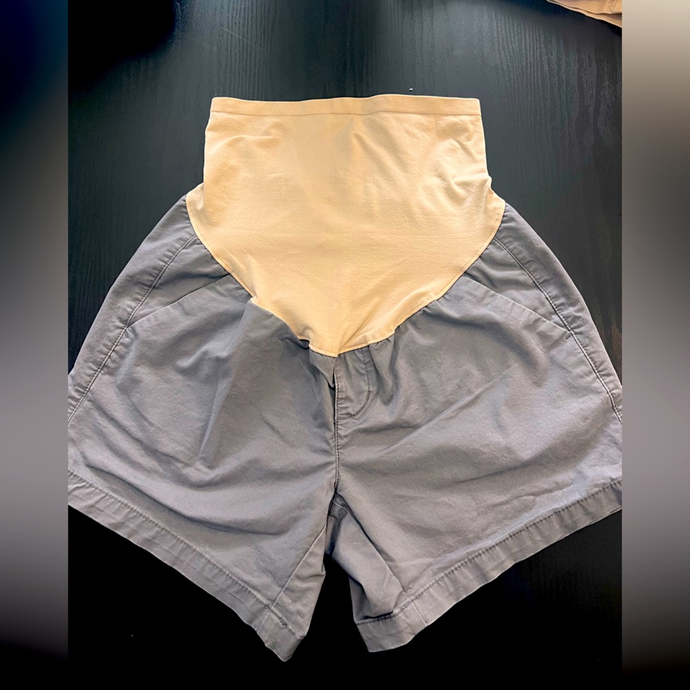 Gray khaki maternity shorts